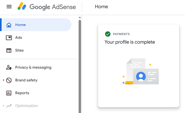 AdSense Green Tick Profiles